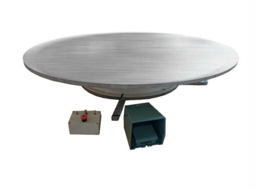 rotating platform with legs and control boxes